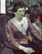 Paul Gauguin Cezanne s still life paintings in the background of portraits of women painting
